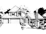 This image shows the front elevation of these Country House Plans, Multi-Level House Plans, 1-1/2 Story House Plans.