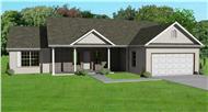 This is the front elevation for these Traditional Ranch Houseplans.