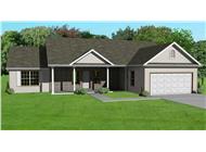 This is the front elevation for these Traditional Ranch Houseplans.