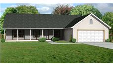 This is a computer rendering of these Ranch Houseplans.