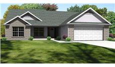 This is the front rendering of this set of Traditional Ranch Homeplans.
