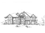 This is the front elevation for these Luxury House Plans.