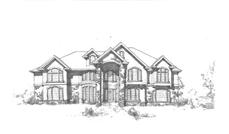 This is the front elevation for these Luxury House Plans.
