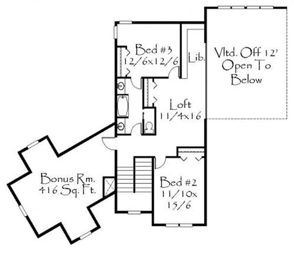 This image shows the loft and 2 other bedrooms.
