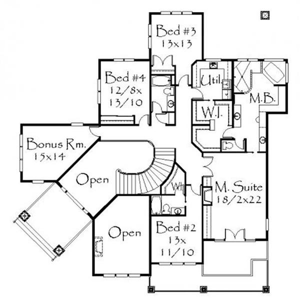 This image shows the master bedroom and bath.