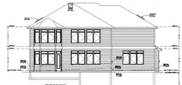 This image shows the rear elevation of the home.