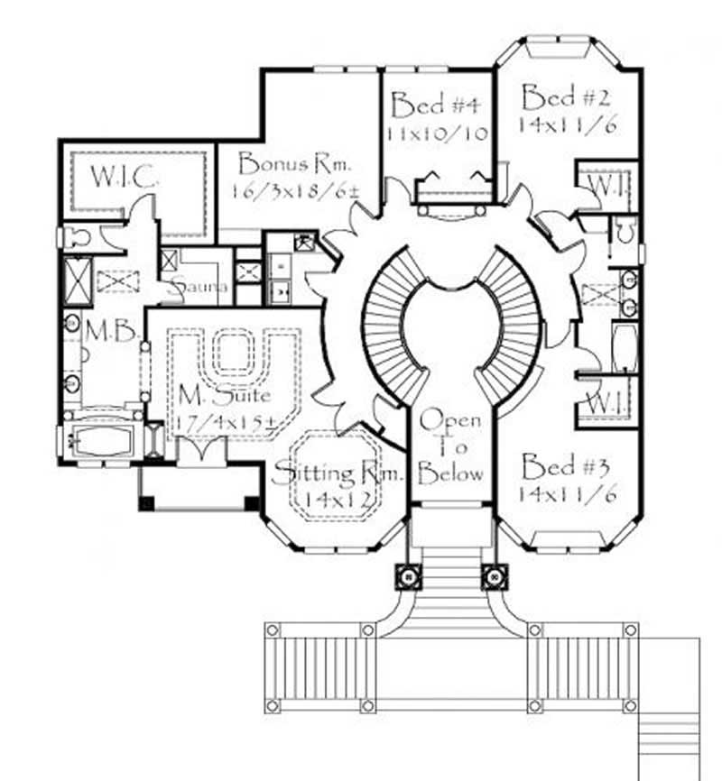 This image shows the master bedroom and bath.