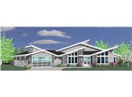 This is a 3D rendering of these Contemporary House Plans.
