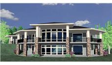 This is a 3D computerized rendering for these Prairie House Plans.