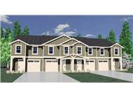 This is the front elevation for these Multi-Unit Home Plans.