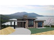This is the front elevation for these Modern Home Plans.