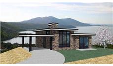 This is the front elevation for these Modern Home Plans.