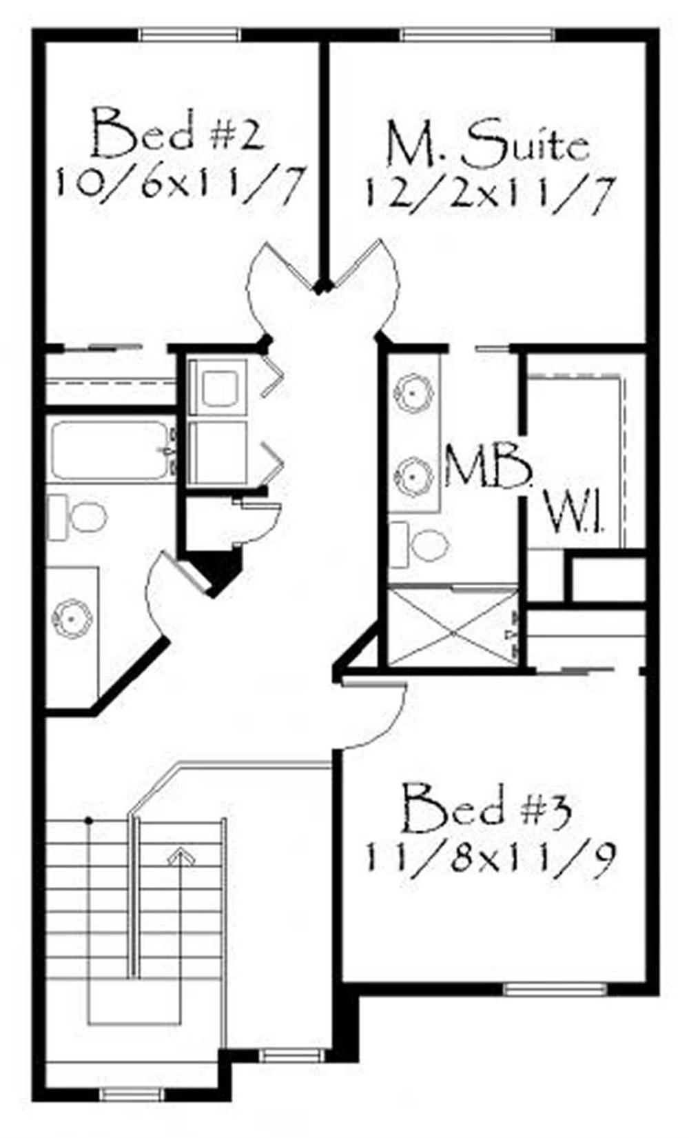 This image shows the master bedroom and bath.