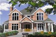 European house plans M-4910 color rendering.
