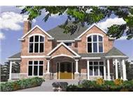 European house plans M-4910 color rendering.