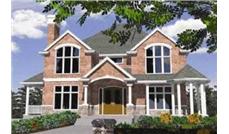 European house plans M-4910 color rendering.