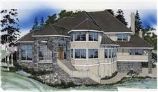 Contemporary plans color front rendering.