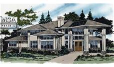 Modern House Plans msap-3855 color rendering.