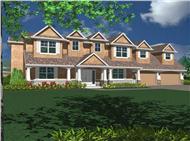 Prairie Plans M-3958 color front elevation.