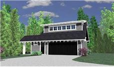 This is the front elevation for these Garage Plans.