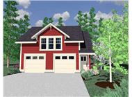 This is the front elevation for these Garage Plans.