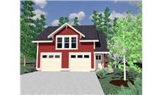 This is the front elevation for these Garage Plans.