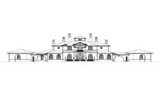 This is the front elevation of these Luxury House Plans.