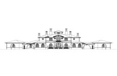 This is the front elevation of these Luxury House Plans.