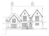 This is the black and white front elevation of these Country Home Plans.