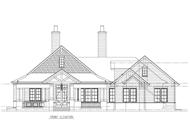 This is the front elevation of these Craftsman House Plans.
