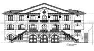 This is the front elevation for these Luxury House Plans.