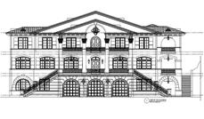 This is the front elevation for these Luxury House Plans.