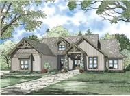 This is an artist's drawing of the front of these Craftsman House Plans.