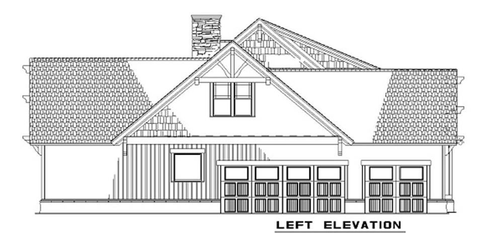 153-1020 house plan left elevation