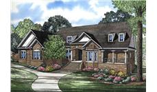This is a colored rendering of these Contemporary European Country House Plans.