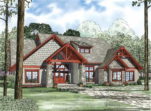 This is a colored rendering of these craftsman home plans.