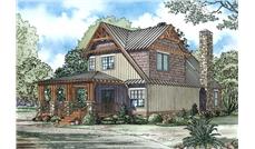 This is the front elevation of these Arts and Crafts Home Plans