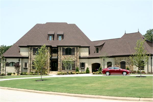 This is the front elevation for these Luxury House Plans.