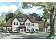 This is the front elevation for these European House Plans.