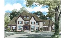 This is the front elevation for these European House Plans.