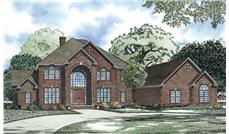 This is the front elevation for these European House Plans.