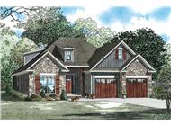 This is the front elevation for these Craftsman House Plans.