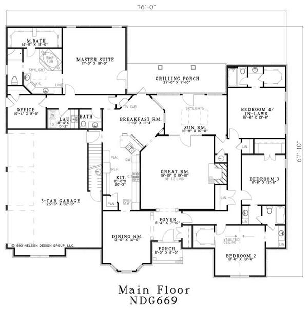 Main Floor Plan NDG-669