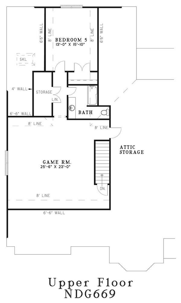 Upper Floor Plan NDG-669