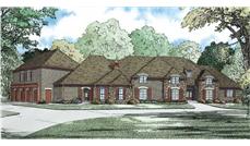This is the front elevation for these Luxury House Plans.