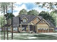 This is the front elevation for these Craftsman House Plans.