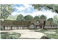 This is an artist's rendering of these Country Ranch House Plans.