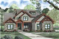 This is an artist's rendering of these Craftsman House Plans.