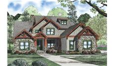 This is an artist's rendering of these Craftsman House Plans.