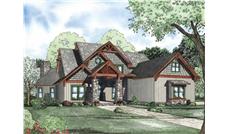 This is an artist's rendering of these Craftsman House Plans.